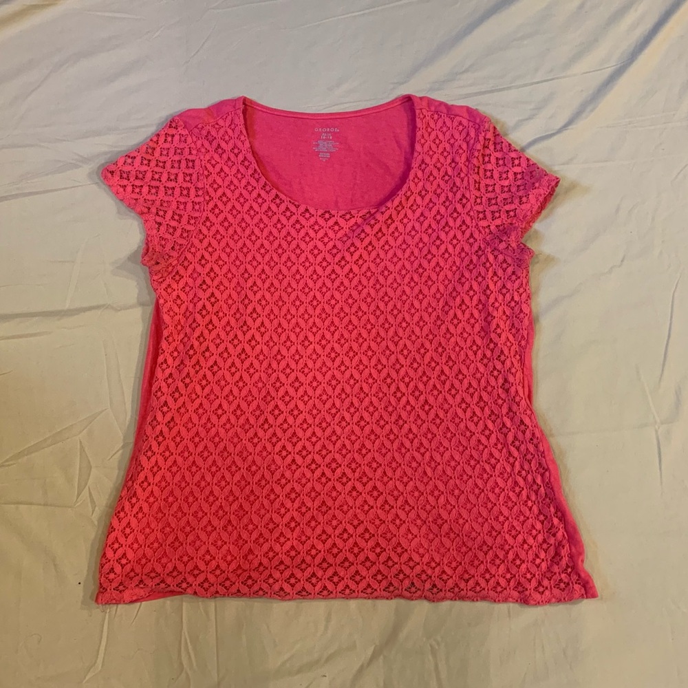 George Pink Floral Front Blouse